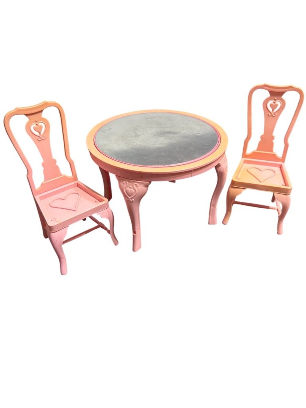 Vintage 1984 Mattel Barbie Sweet Roses Pink Table 2 Chairs Set Estate Hearts